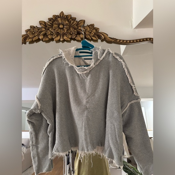 FP Movement by Free People Sweaters - Free People Movement Gray Distressed Women's Sweater